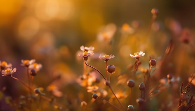 Kostenloses Foto lebhafte wildblumen blühen in einer ruhigen, von ki generierten wiesenlandschaft