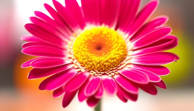 Kostenloses Foto lebhaftes gerbera-gänseblümchen, eine einzelne blume in voller blüte, generiert von ki