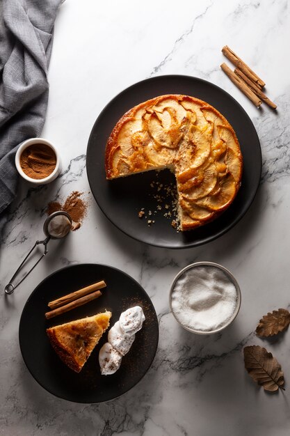 Leckere Apfelkuchen-Komposition