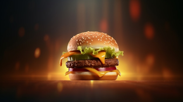 Leckere Burger mit hellem Licht
