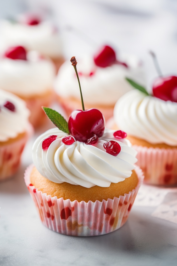 Kostenlose Foto leckere cupcakes mit kirschen