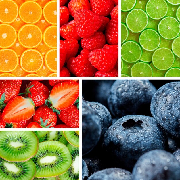 Leckere Früchte Texturen Collage