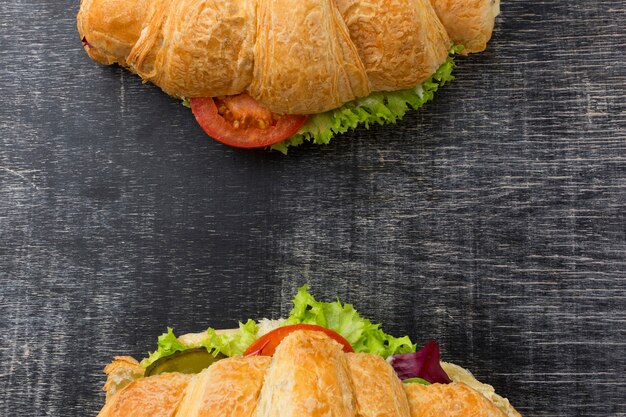 Leckere gesunde Sandwiches Draufsicht