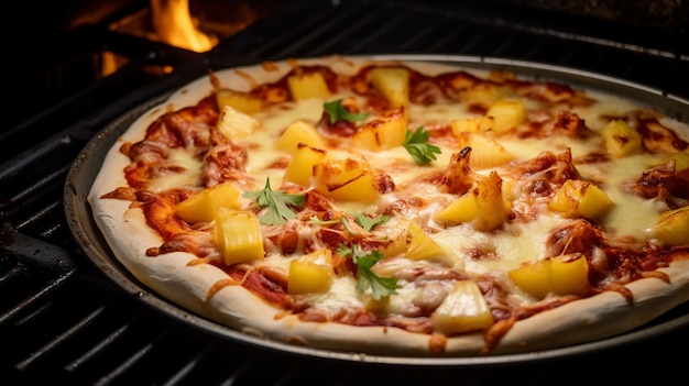 Leckere Pizza drinnen