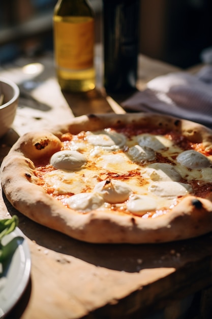 Kostenloses Foto leckere pizza hautnah erleben