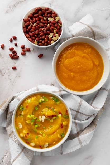 Kostenloses Foto leckere suppe mit erdnüssen