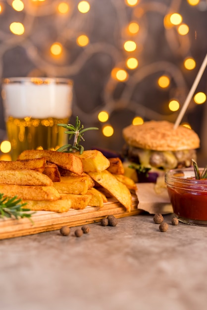 Leckeres Fastfood mit Bokeh