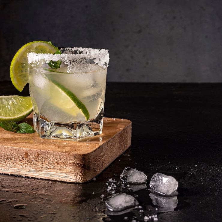 Kostenlose Foto leckeres getränk mit limette und eis