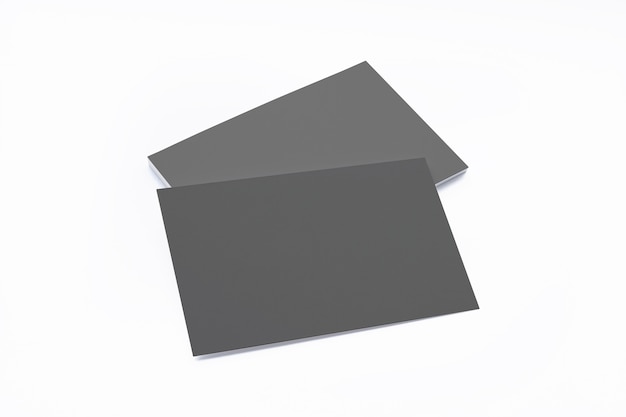 Kostenloses Foto leere schwarze visitenkartenzusammensetzung lokalisiert auf weiß