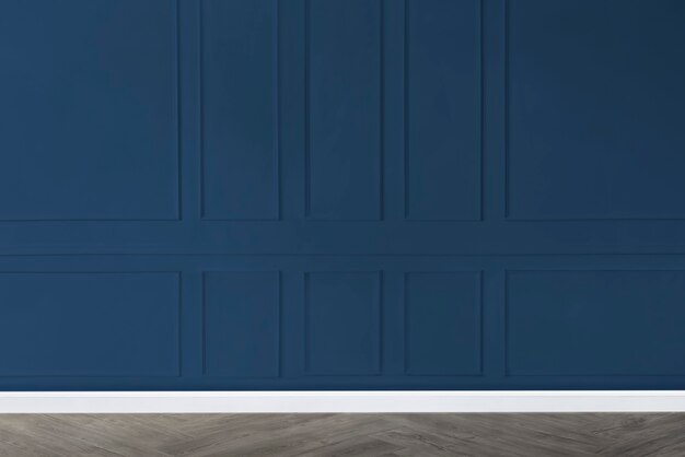 Leerer Raum mit blau gemustertem Wandmodell wall