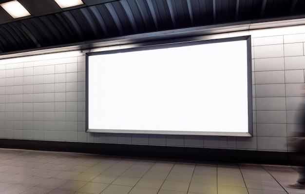 Leeres Bild des Wandplakats der U-Bahn-Station