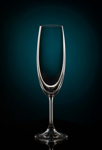 Leeres Weinglas bei Dunkelheit