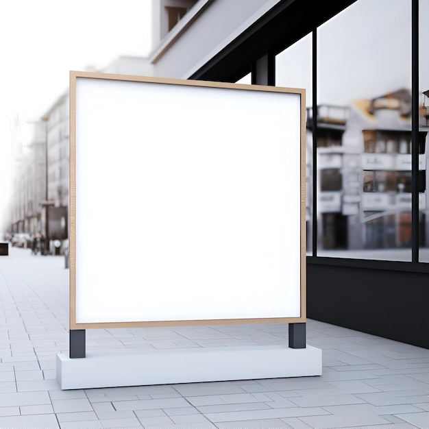 Kostenloses Foto leeres weißes poster auf der straße 3d-rendering-mockup