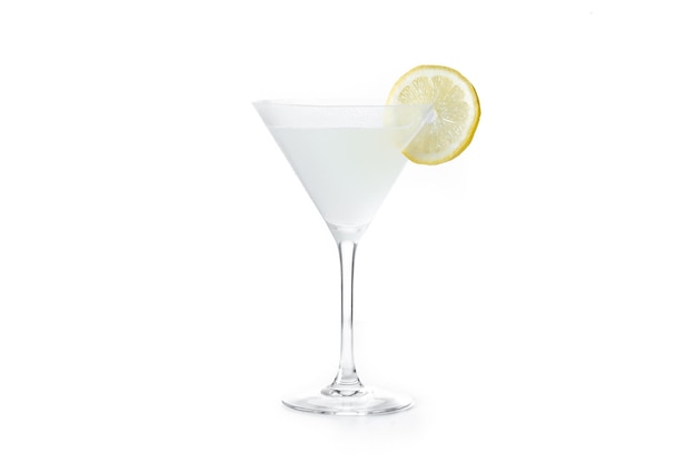 Lemon Drop Martini-Cocktail isoliert auf weißem Hintergrund