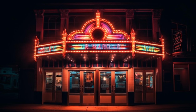 Kostenloses Foto leuchtende neonlichter erhellen die generative ki der modernen nachtclubszene