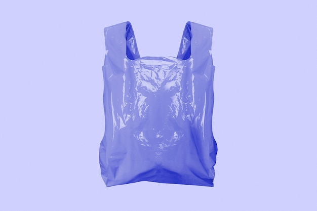 Lila Einkaufstüte aus Plastik