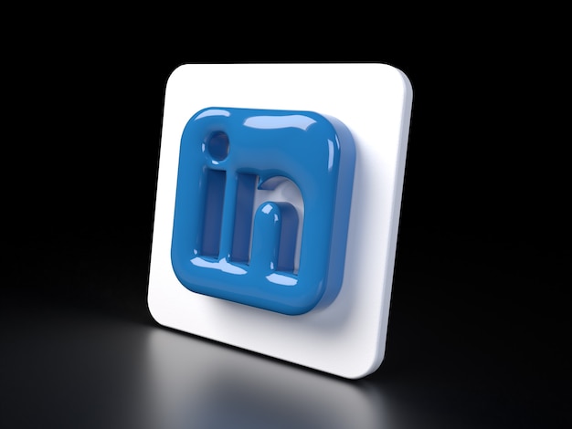 Linkedin quadratisches logo-symbol 3d premium photo 3d glossy matte rendering