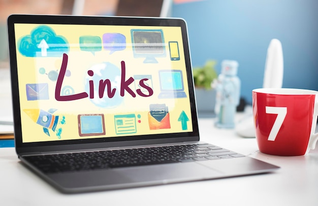 Links Backlinks Hyperlink Linkage Internet Online-Konzept