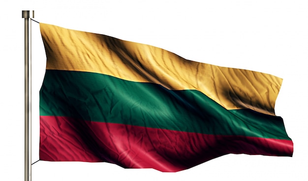 Litauen nationalflagge isoliert 3d weißen hintergrund