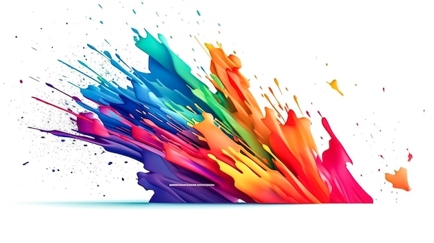 Logo-Design mit einem Spritzer verschiedener Farben, generative KI