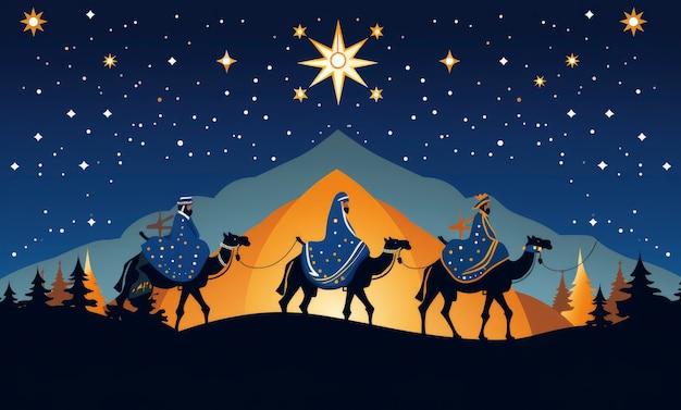 Kostenloses Foto los reyes magos epiphany zeichentrickfilm-illustration