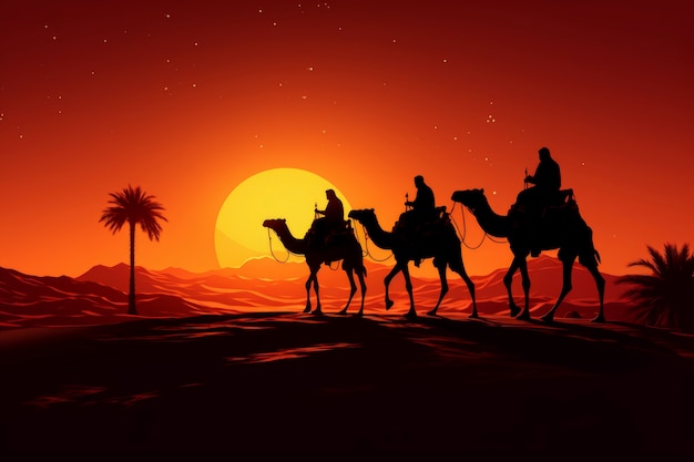 Kostenloses Foto los reyes magos epiphany zeichentrickfilm-illustration