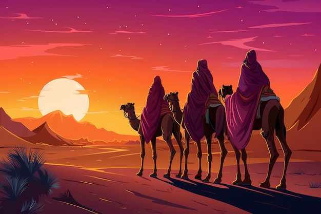 Kostenloses Foto los reyes magos epiphany zeichentrickfilm-illustration