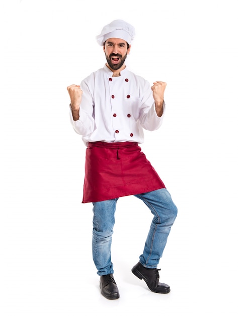 Lucky Chef über isolierten weißen Hintergrund