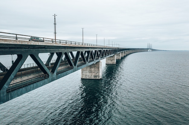 Luftaufnahme der Brücke zwischen Dänemark und Schweden