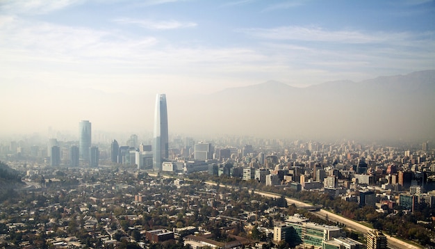 Luftaufnahme der schönen Stadt Santiago in Chile
