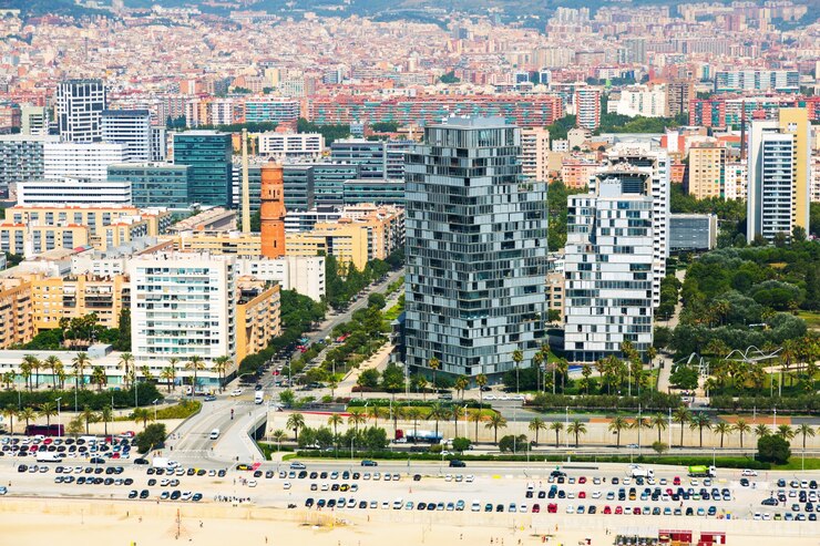 Kostenlose Foto luftaufnahme von barcelona im sommer