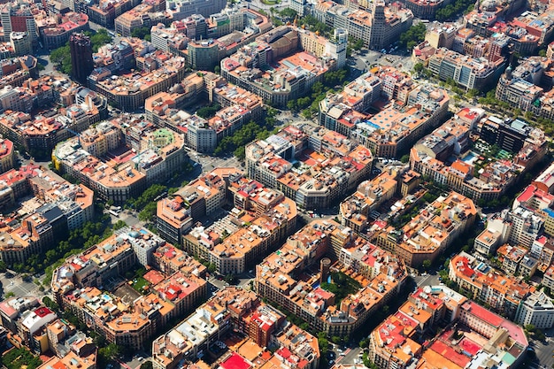 Luftaufnahme von Eixample Bezirk. Barcelona, ​​Spanien