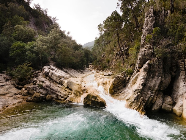 Luftbildansicht des Wasserfalls