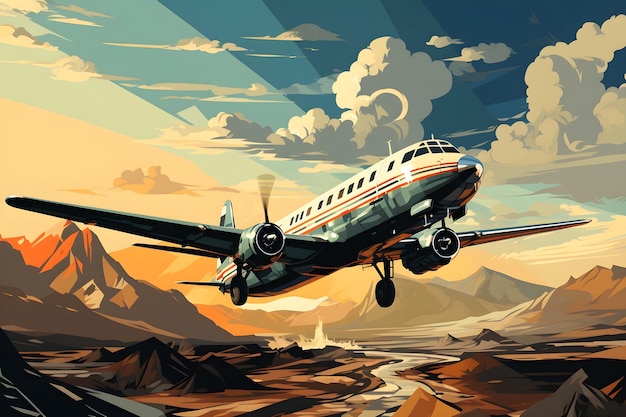 Kostenloses Foto luftflugzeug-illustrationsdesign