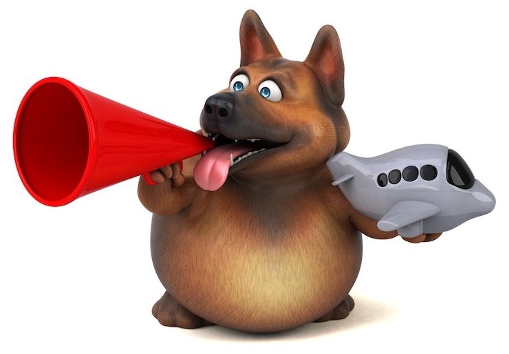 Kostenlose Foto lustige deutsche schäferhund-3d-illustration