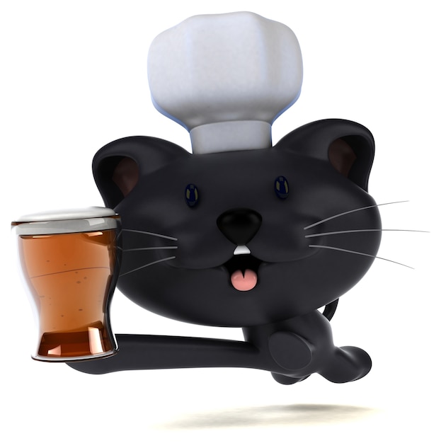 Lustige Katze 3D-Illustration