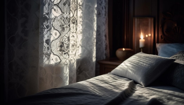 Kostenloses Foto luxuriöse bettwäsche und elegantes dekor schaffen eine generative ki für komfort