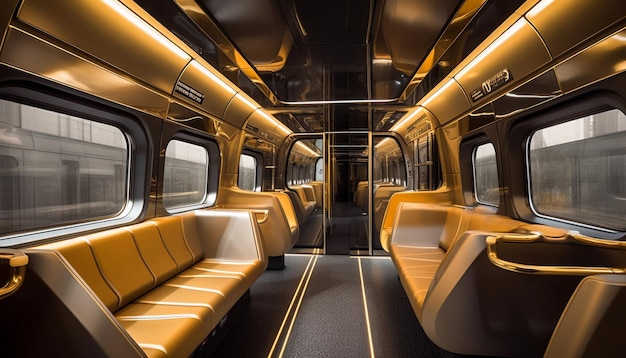 Luxuriöser Fluchtpunkt einer modernen U-Bahn, die von KI generiert wird