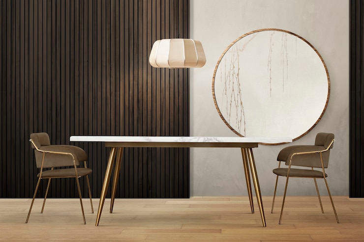 Kostenlose Foto luxuriöses authentisches esszimmer-innendesign