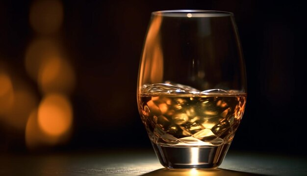 Kostenloses Foto luxus-whisky-bar mit goldenem snifter, dunkle nacht, generiert von ki