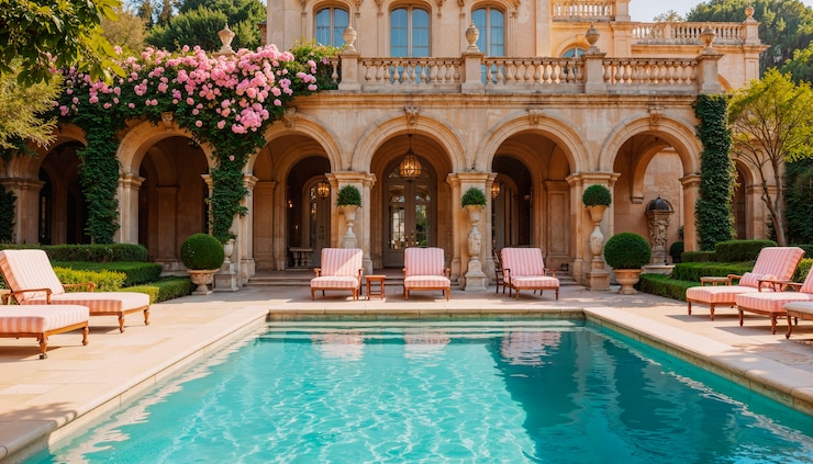 Kostenlose Foto luxusvilla mit pool