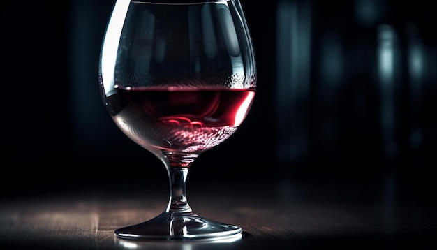 Luxuswein, der in ein von KI generiertes Kristallweinglas gegossen wird