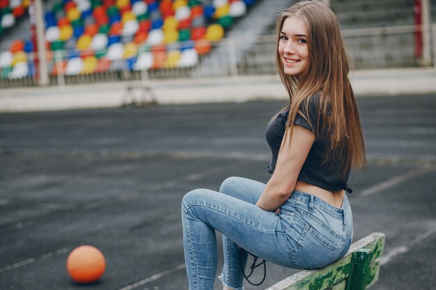 Mädchen mit einem Ball