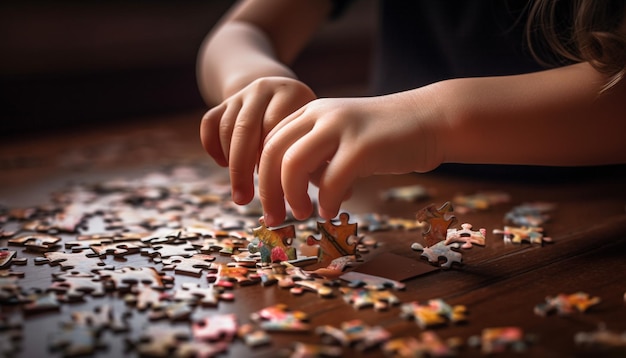 Mädchen und Jungen spielen zusammen und lösen von KI generierte Rätsel