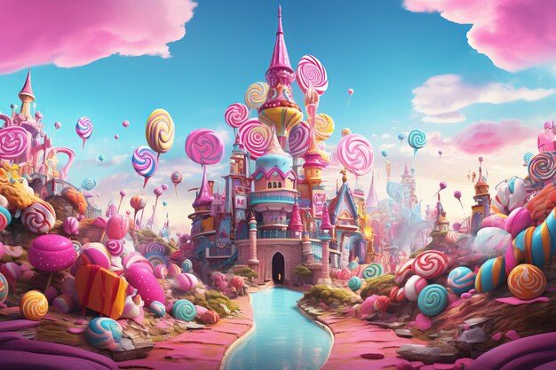 Märchenwelt mit leckeren Süßigkeiten