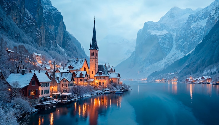 Kostenlose Foto magische winterlandschaft