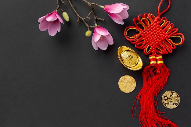 Magnolie und Anhänger für chinesisches neues Jahr