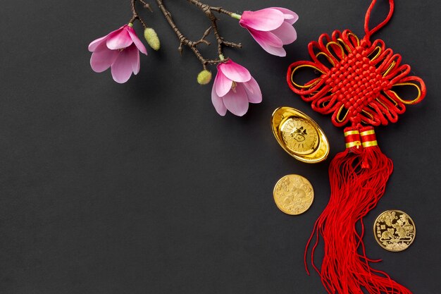 Magnolie und Anhänger für chinesisches neues Jahr