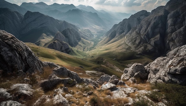 Kostenloses Foto majestätische berggipfel-abenteuer erwarten sie in der von ki generierten natur