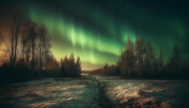 Kostenloses Foto majestätische bergkette, beleuchtet durch die ruhe des sternenklaren nachthimmels, erzeugt durch ki